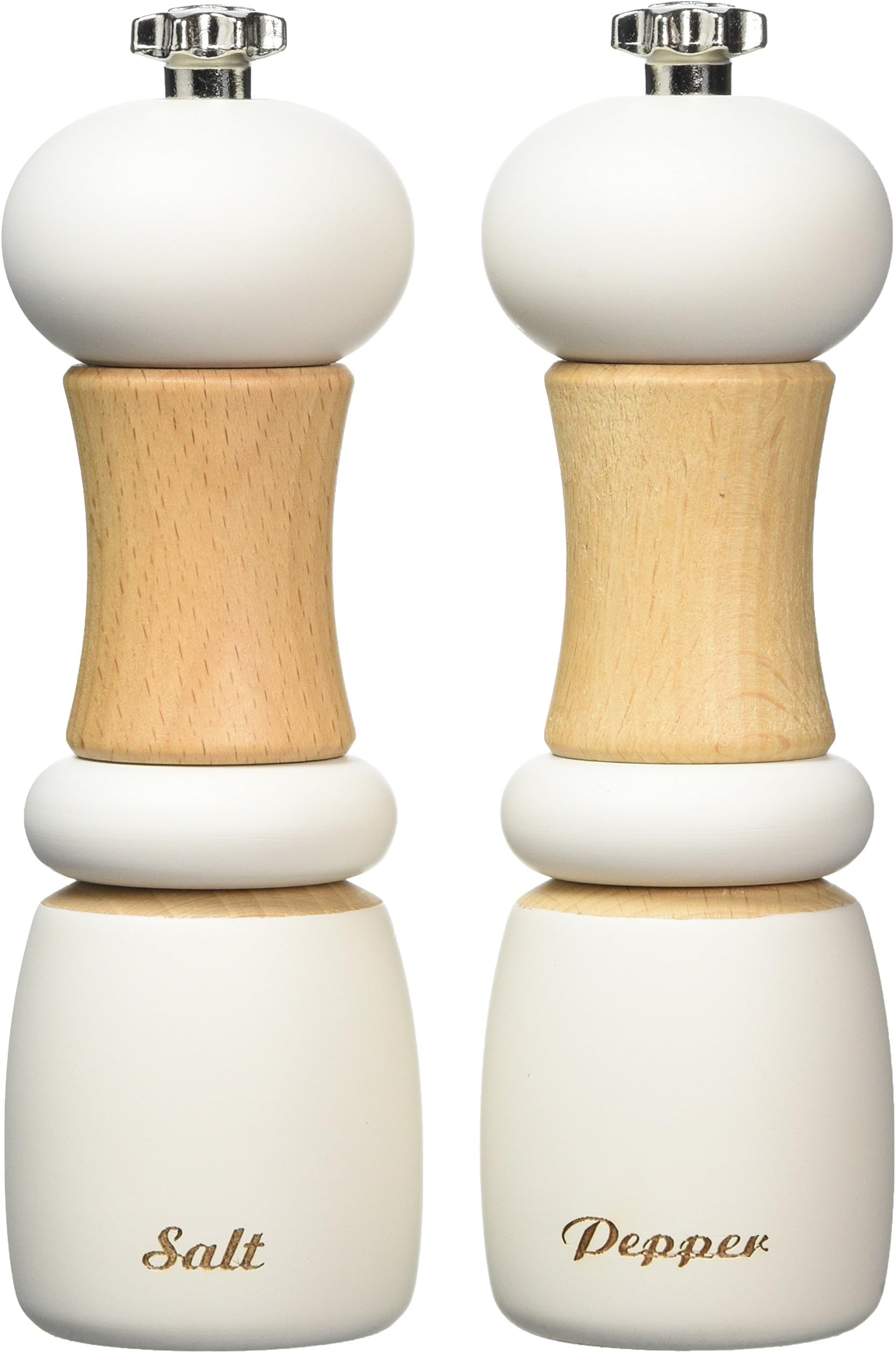 Tala Performance Wooden Capstan Salt & Pepper Mill Gift Set in Cream, Set of 2