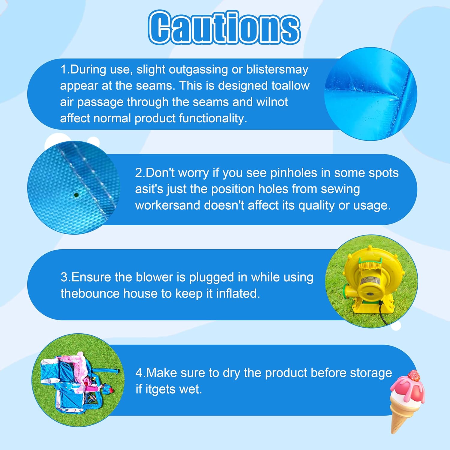 TOAOB Inflatable Bounce House - 8-in-1 Bouncer House for Kids Ages 3-6, Indoor & Outdoor Bouncy Jumping Castle Slide with Blower for Backyard Birthday Party