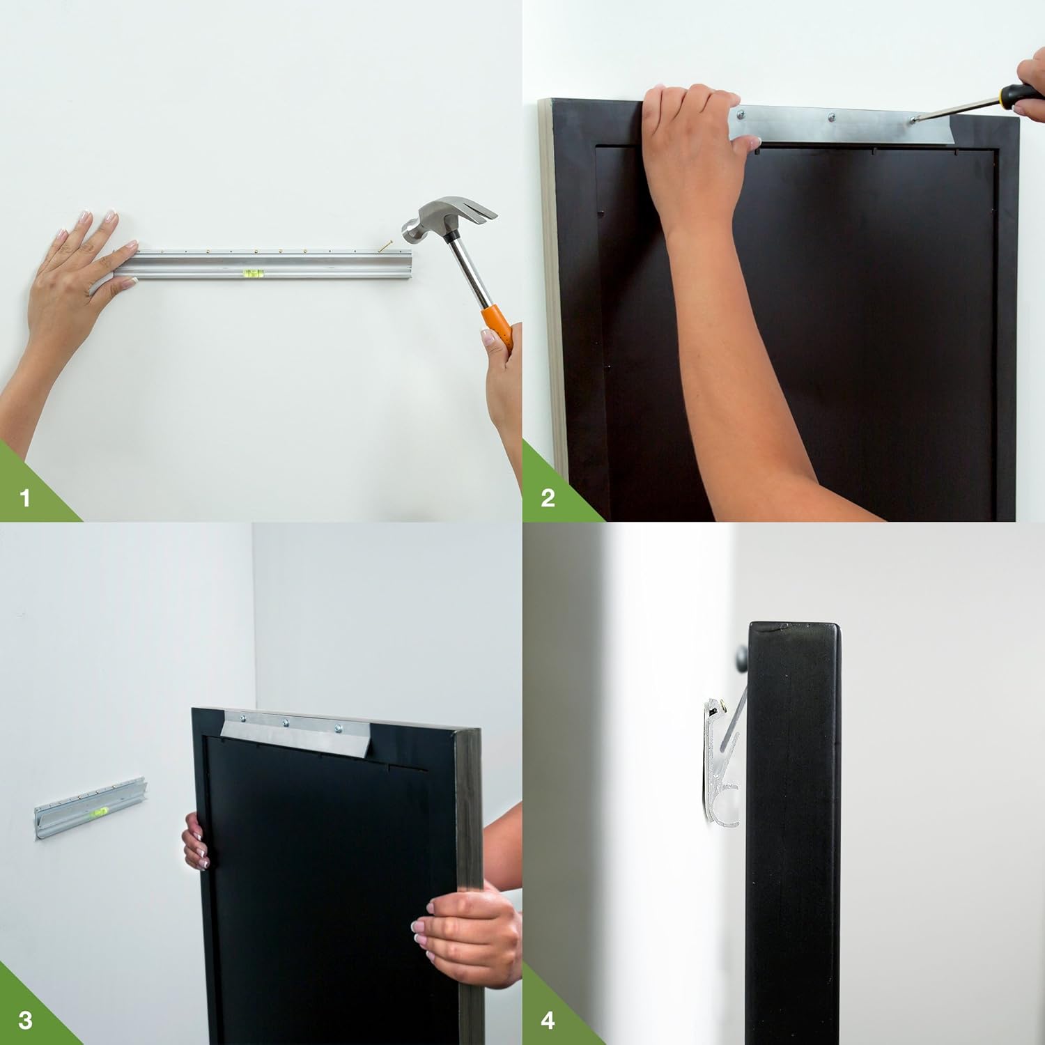 Hangman 10 Inch Picture Hanger Frame Hanging System Kit, No Wall Damage Rental Friendly French Cleat Z-Bar Nail Support Wall Art, Mirror, and Headboard Wall Mounting Brackets - Up to 100 lbs