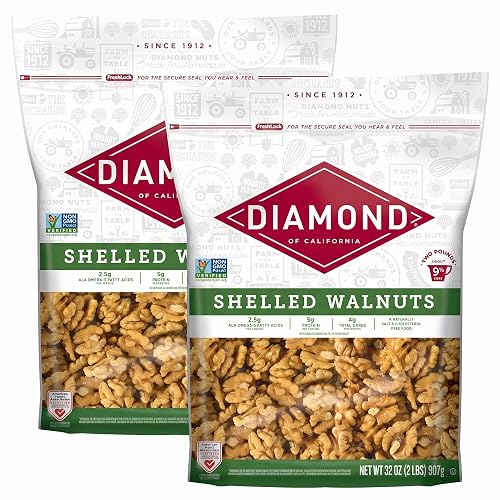 Diamond of California Shelled Walnut Halves and Pieces,Pre-Shelled Raw Walnuts