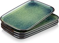 Vista 10 de vancasso Stern Platos de servicio rectangulares, juego de 3, platos de 15/13/11 pulgadas, bandejas verdes para fiestas, para entretener