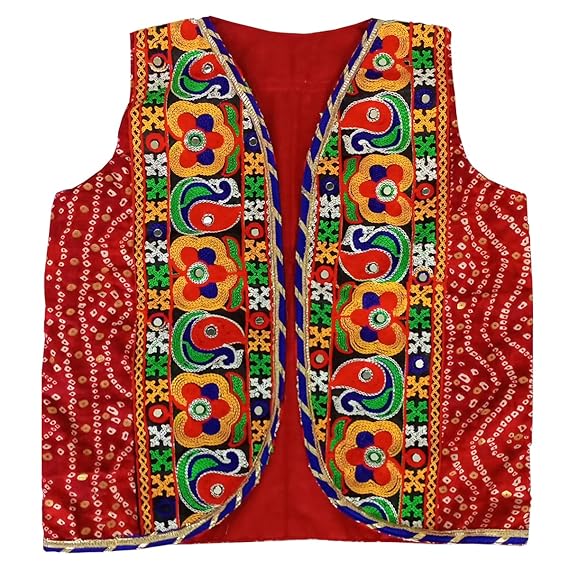 embroidered Koti,jecket for Girls/Boys for garba,navratri gujarat,kuctch.Bandhni jecket Koti