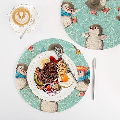 Miniatura 4 de Cute Penguins on Skates Non Slip Trivet 3 Pcs Heat Resistant Pot Mat for Hot Dishes Trivet Mat for Cooking Pot Kitchen Aid 15inch
