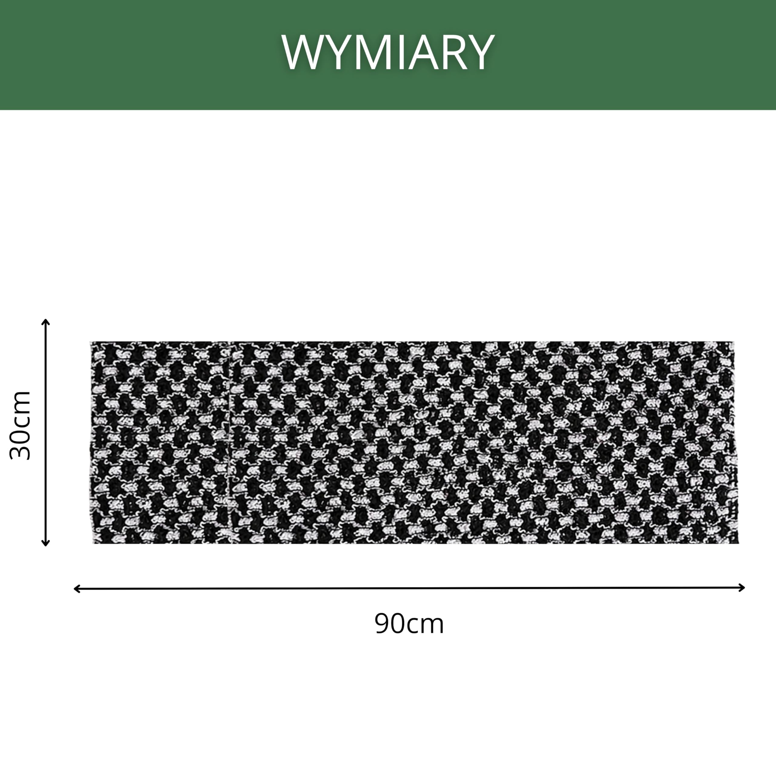 YEYE Made in Nature Koreański ręcznik do peelingu ciała 30x90 cm - Peelingujący Ręcznik do Hammam, Sauny i SPA - Usuwa martwy naskórek i wygładza skórę - Akcesoria wellness (Czarno-biały)