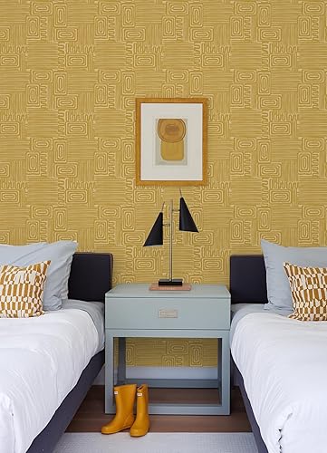 Miniatura 2 de RoomMates Emily Rayna Yellow Pathways - Papel tapiz para despegar y pegar, RMK12744PLW