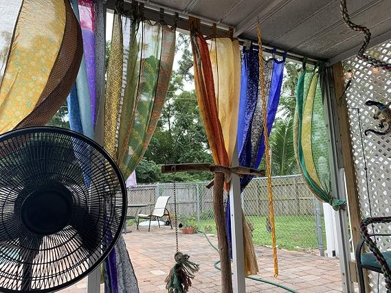 HANDICRAFTS Assorted Sari Colorful Curtains Light-Filtering – Boho Curtains, Bed Canopy Panel, Tapestry or Window Treatment Wholesale Lot (Assorted Color) (25 Pcs)