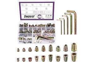 URLWALL 165PCS Threaded Inserts Nuts, Wood Insert Assortment