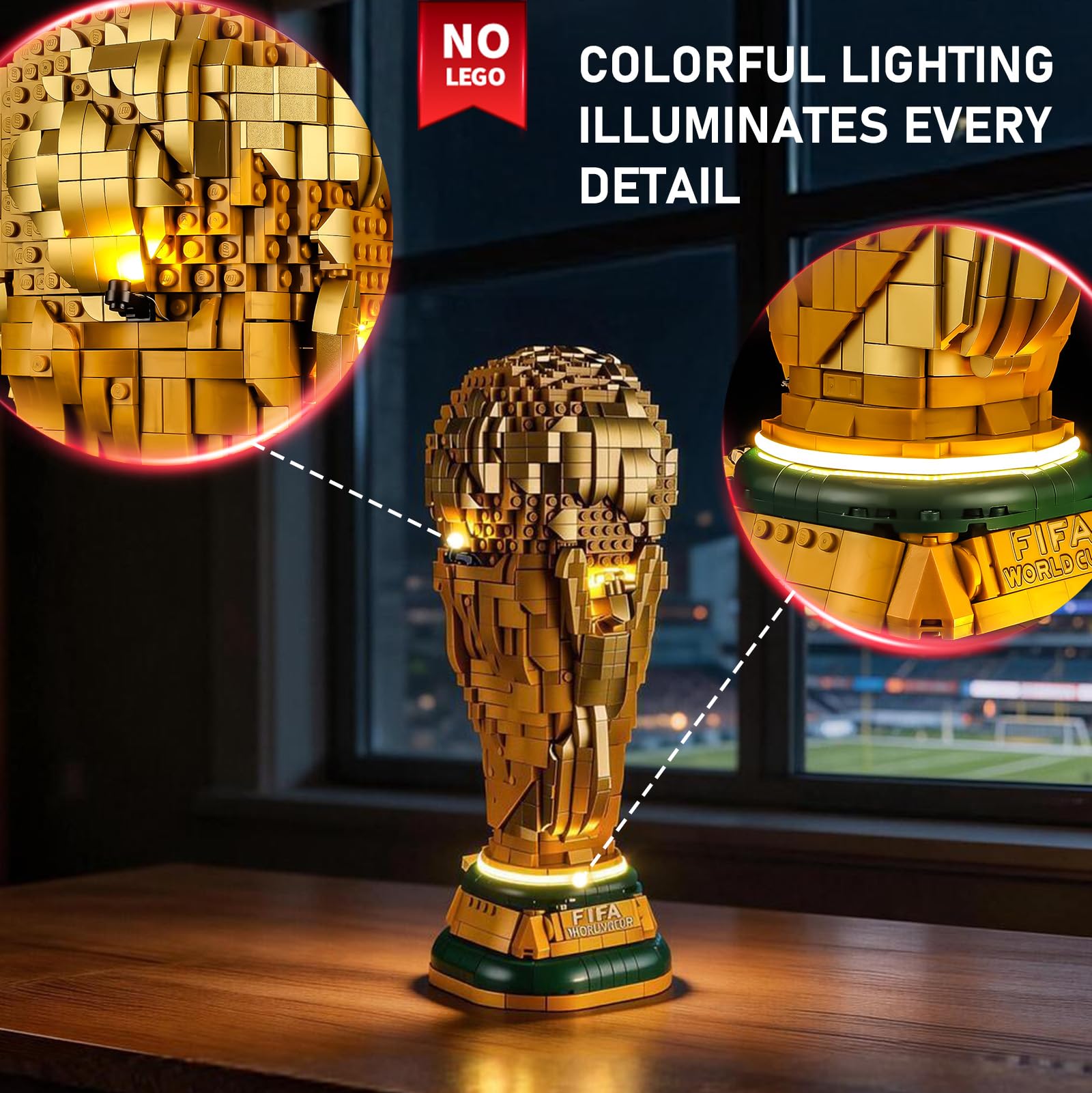 BRIKSMAX Oświetlenie LED do LEGO Editions, oficjalny puchar Mistrzostw Świata FIFA 43020, kompatybilny zestaw świateł do klocków - bez zestawu Lego