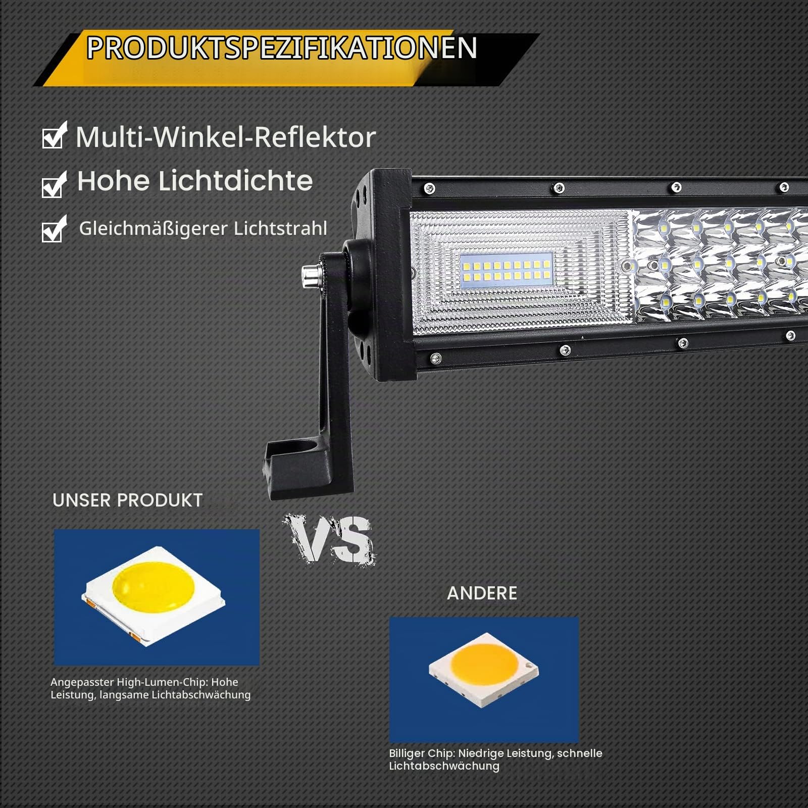 Willpower LED Lichtleiste 32 Zoll 80cm 405W Arbeitsscheinwerfer wasserdicht