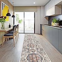 Vista 2 de Alfombra lavable para pasillo, de cocina, para entrada, alfombra suave vintage, antideslizante para interiores, para baño, sala de estar y Ladrillo