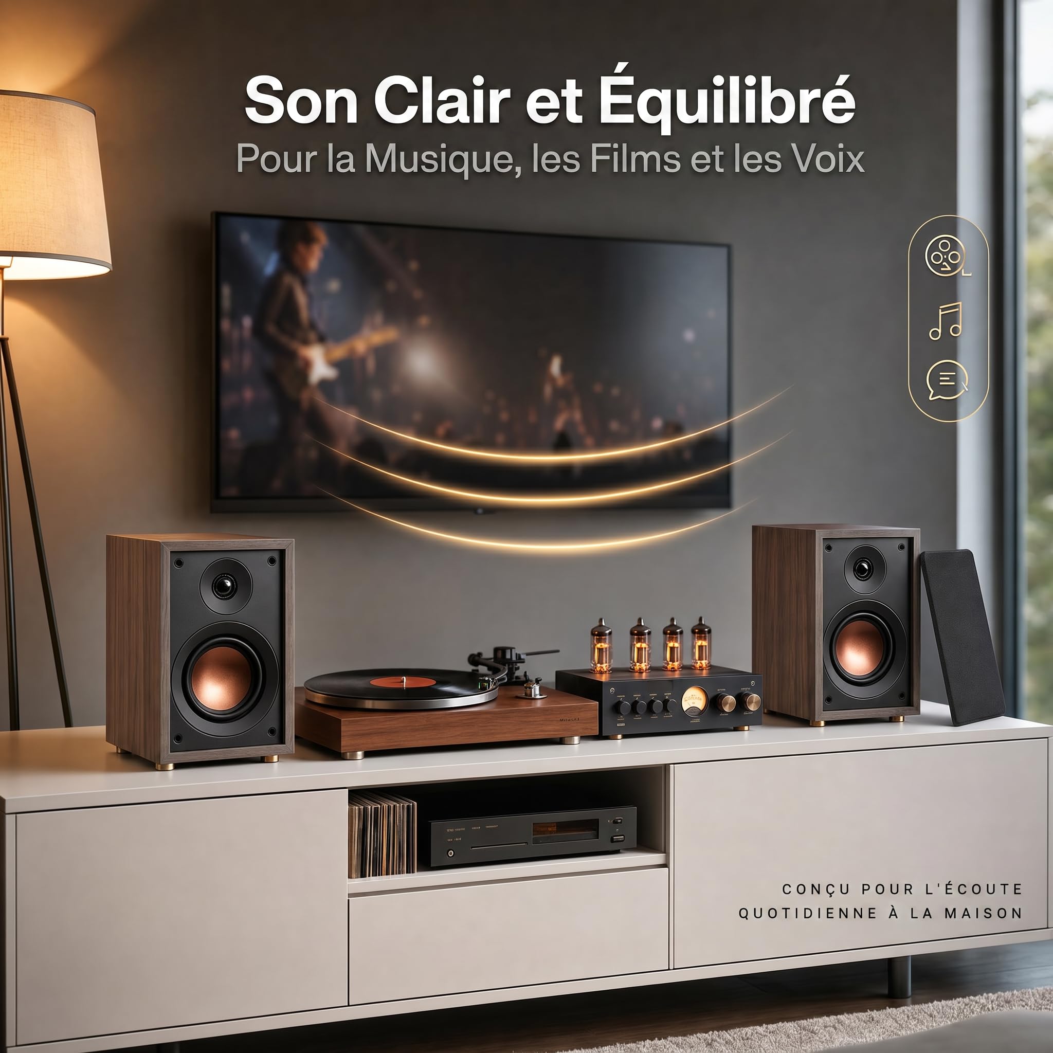 HiVi-Swans Oasis Enceinte Bibliothèque Passive, Enceinte Bass-Reflex 2 Voies avec Woofer 4 Pouces et Tweeter à Dôme 20 mm, 60 Hz–20 kHz, 4 Ω, 10–50 W, Enceinte Hi-FI Compacte pour la Maison