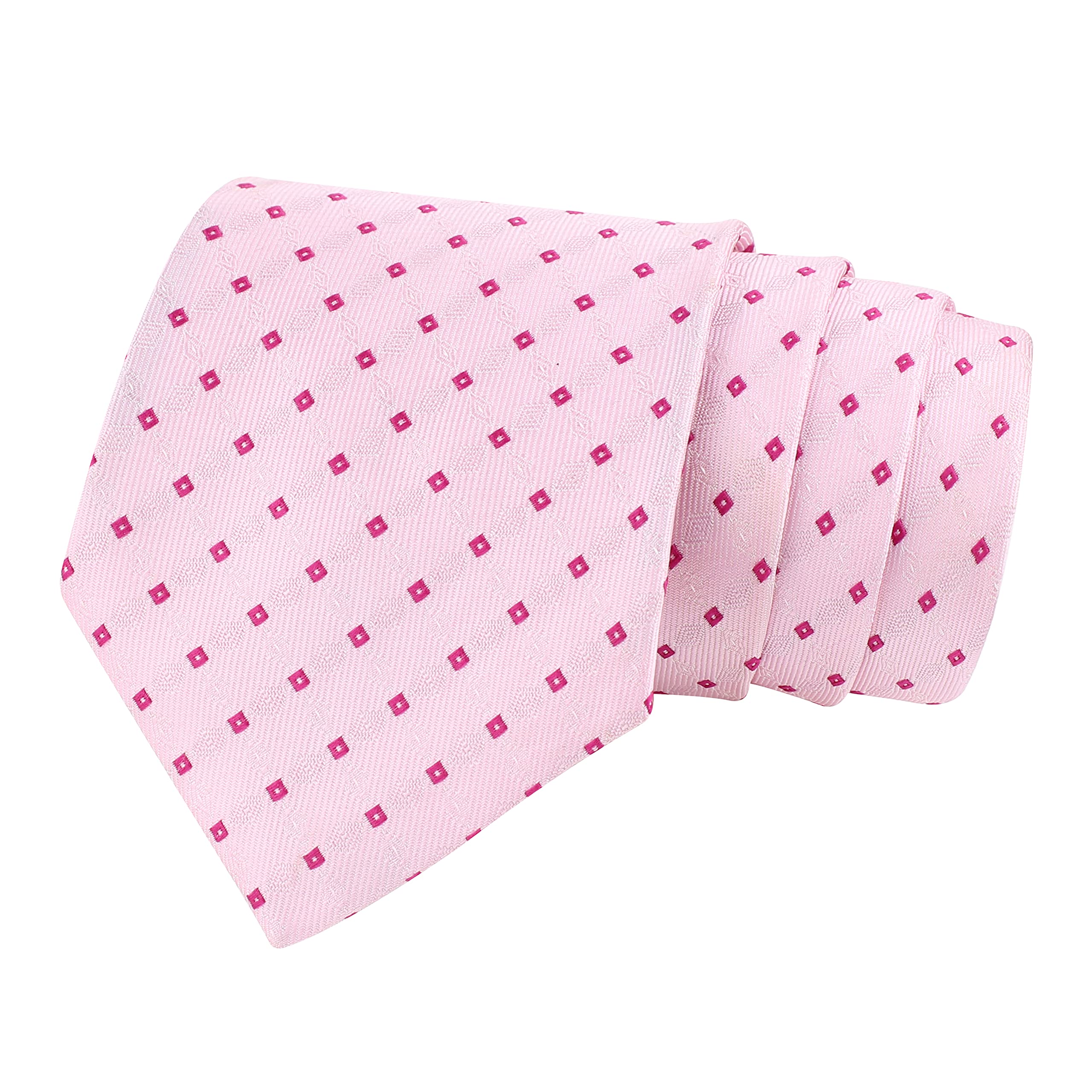 kovove Elegant Pink Checkered Neck Tie For Men-picture-40
