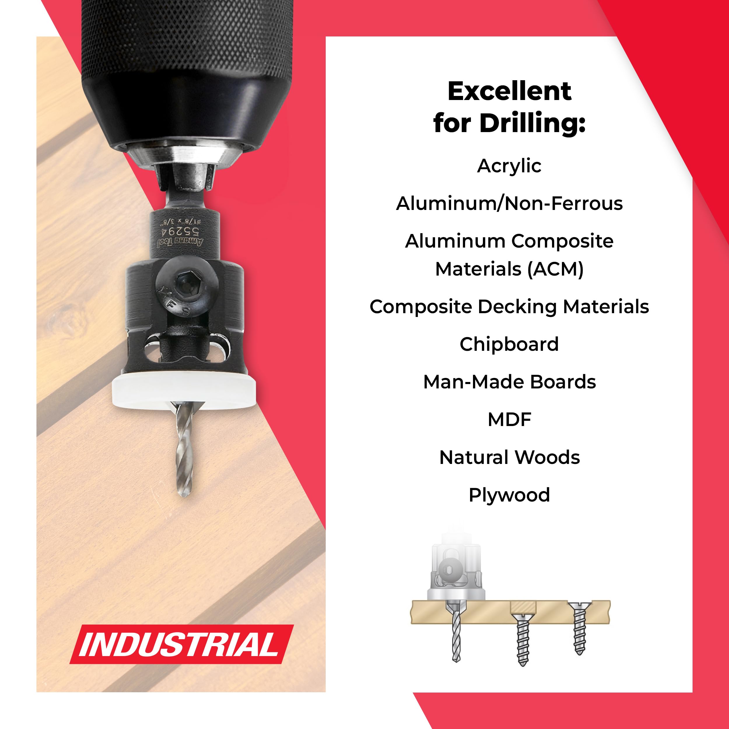 Amana Countersink Drill Bit - 82 Degree, Low Friction -3