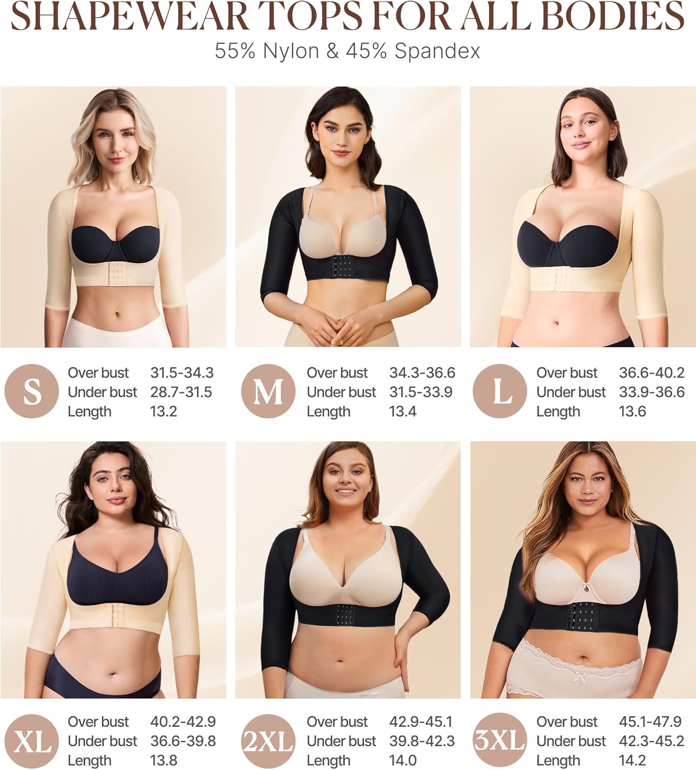 BRABIC Upper Arm Shaper Post Surgical Slimmer Compression Sleeves Posture Corrector Tops Shapewear for Women - Image 6