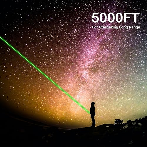 Miniatura 2 de Puntero láser verde de largo alcance, haz láser de 5000 pies, puntero láser de alta potencia para observar estrellas, linterna de observación de