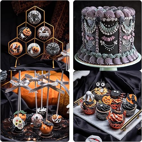 Miniatura 5 de Moldes de silicona de calavera de Halloween, murciélagos fantasmas, calabaza, calavera, fondant, araña, telaraña, cocina, moldes para hornear para