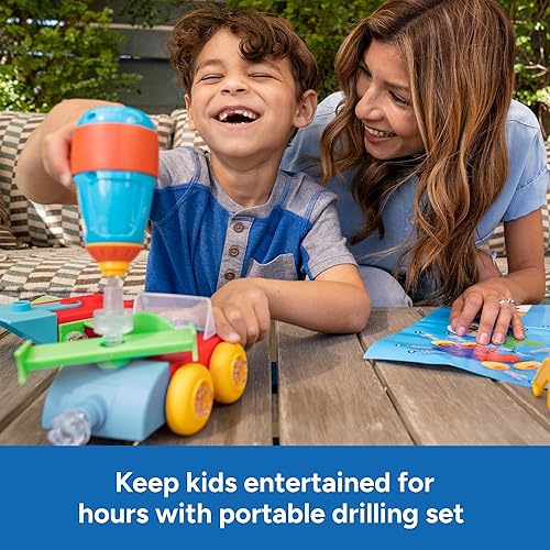 Miniatura 5 de Educational Insights Design & Drill Build-It - Cubo con taladro eléctrico, 41 piezas, juguete STEM preescolar, regalos para niños y niñas, a partir