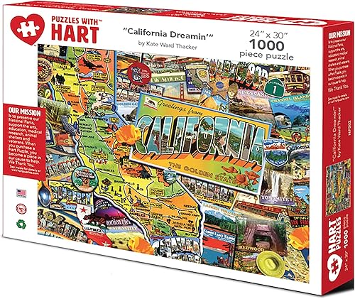 Hart Puzzles California Dreamin - Rompecabezas de 1000 piezas, 1 EA, multicolor