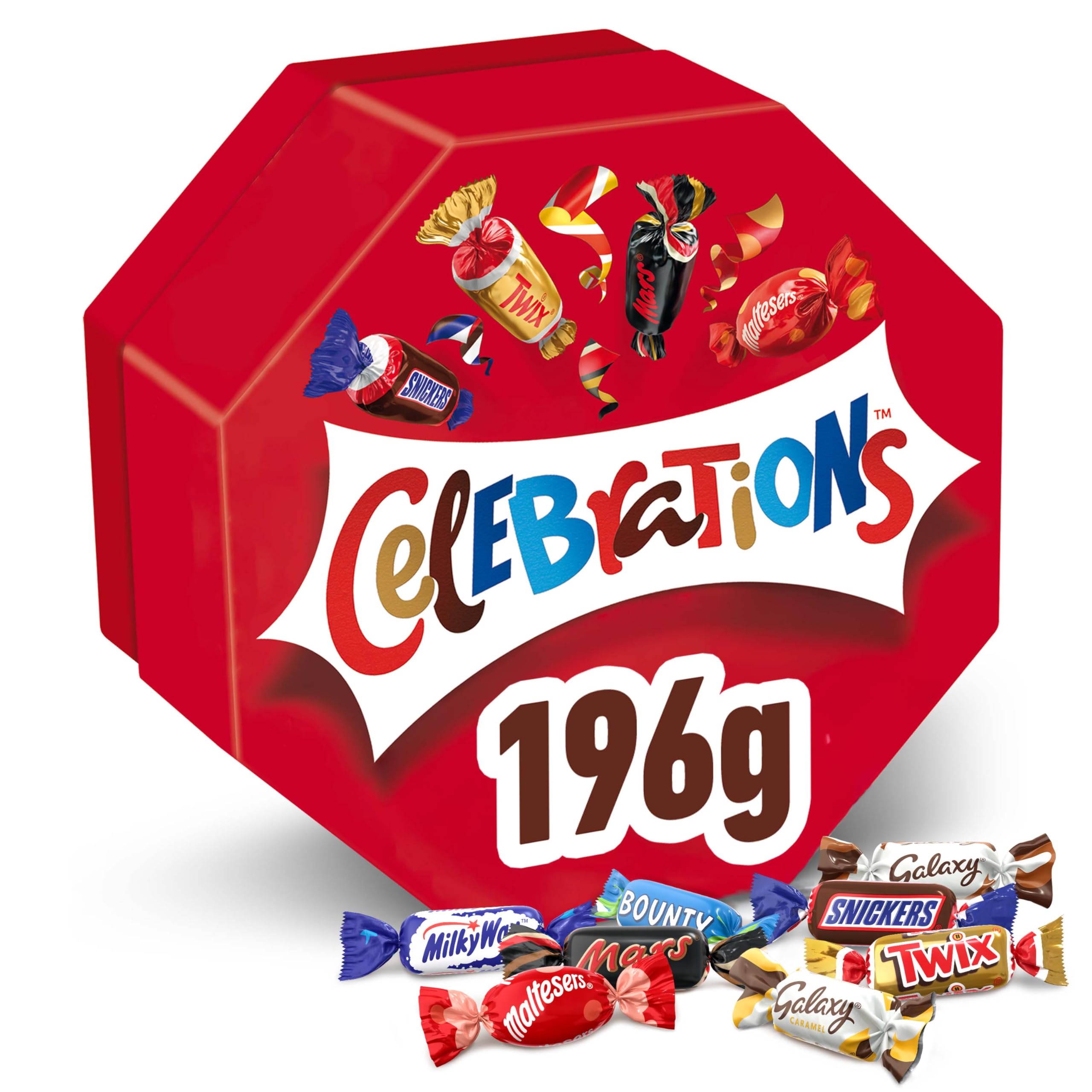 Celebrations, Caja Mezcla de Chocolatinas Mini, Disfruta de un Variedad de Sabores, Ideal como Regalo (196g)