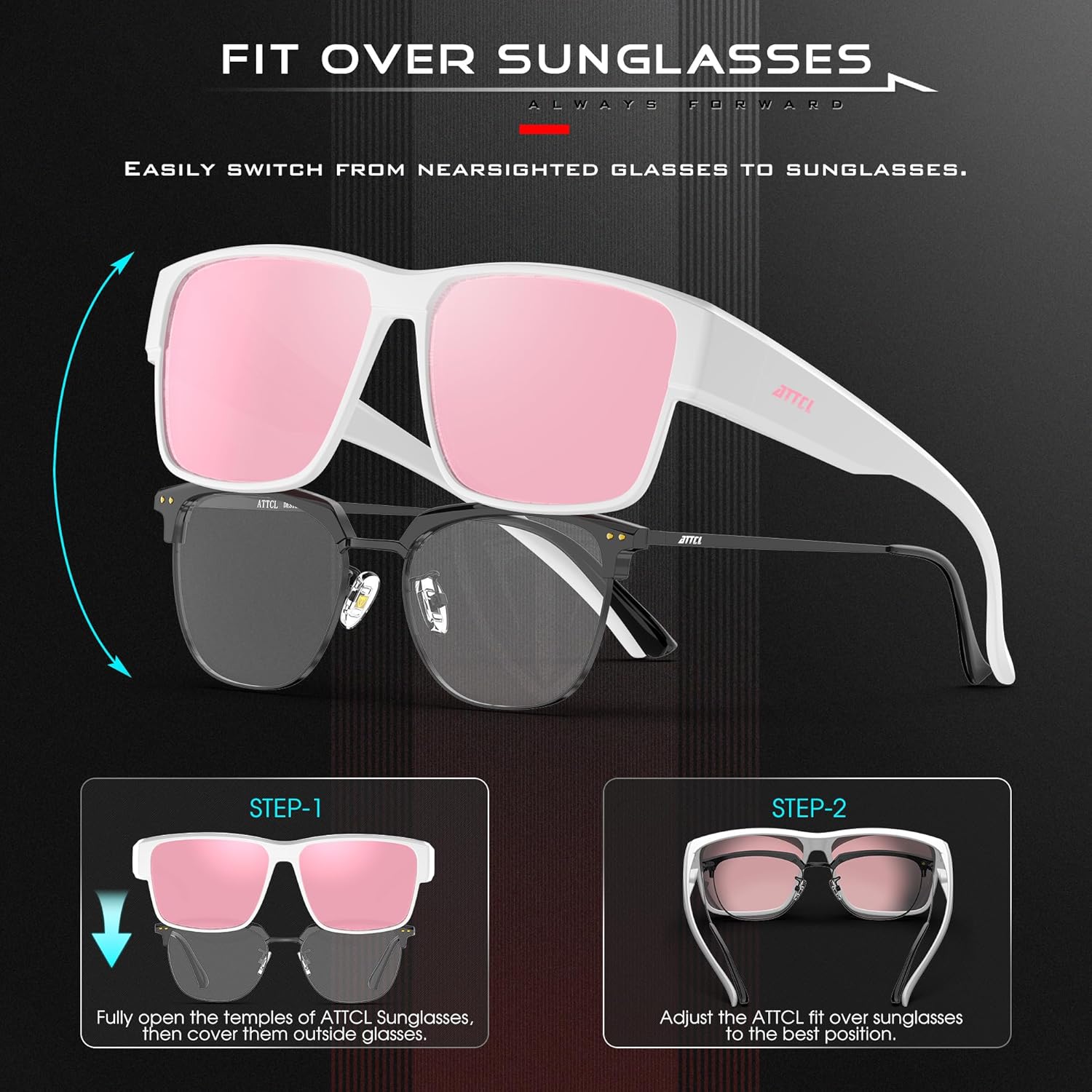 ATTCL Polarized Fit Over Sunglasses for Men Women, Oversized Square UV400 Sun Glasses for Driving, Fishing - Image 6