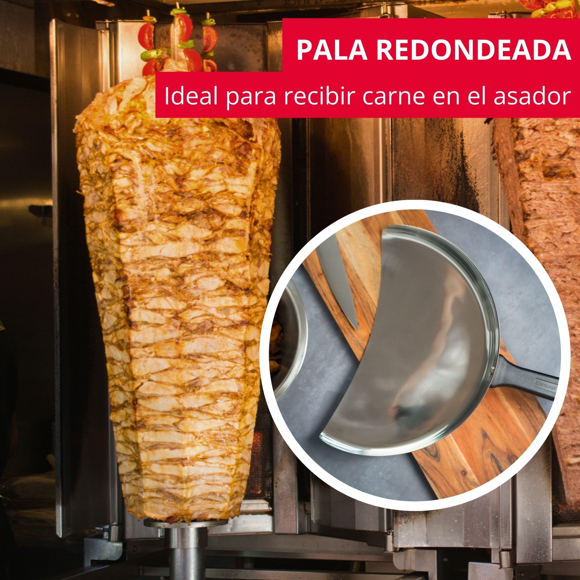 Westmark Cuchillo para Asador Vertical Doner Kebab Acero Inoxidable Mango Desmontable