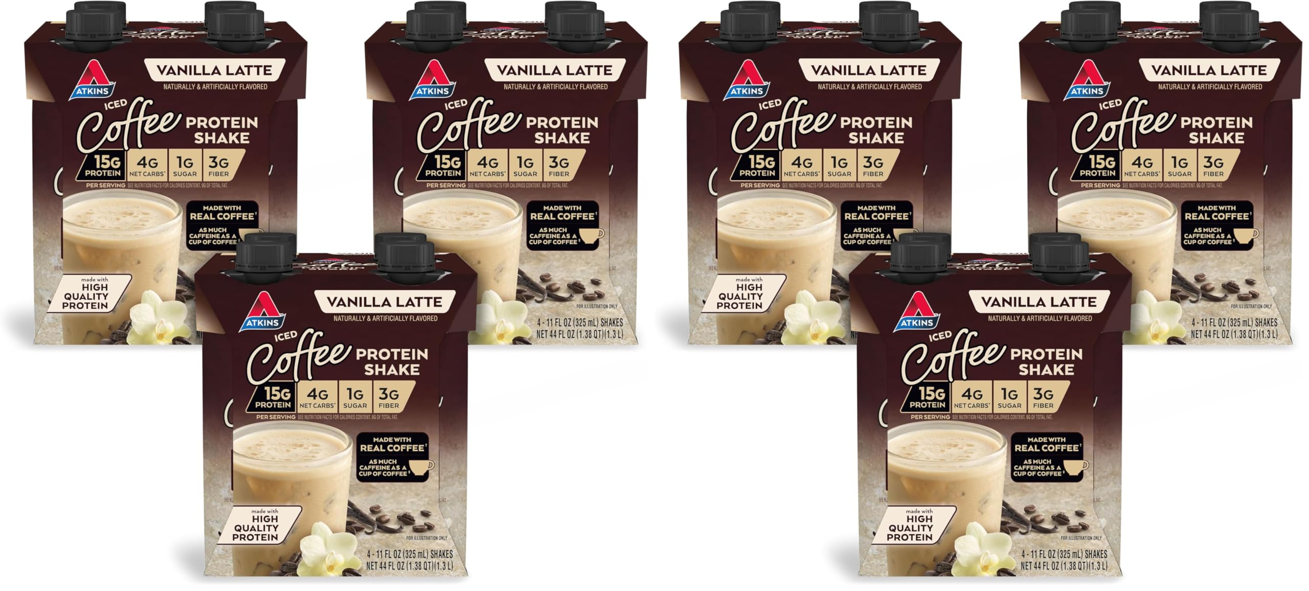 Atkins Mocha Latte Iced Coffee Flavored High Protein Shake, 12 Count — Amazon image 7
