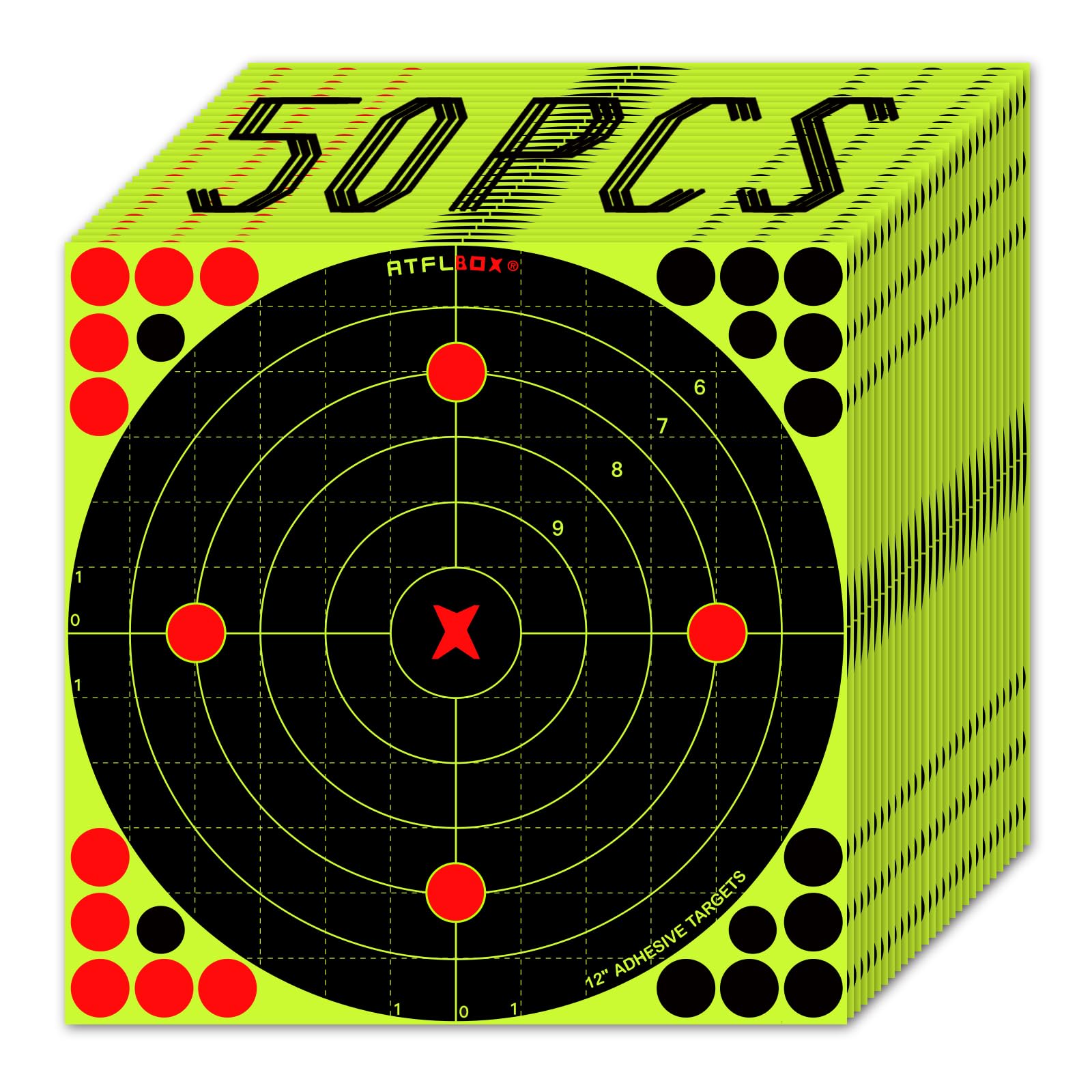 Snapklik.com : ATFLBOX 12X12 Inch Splatter Adhesive Bullseye ...