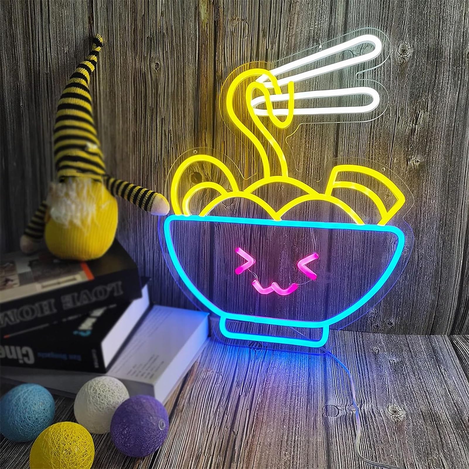 Insegna Al Neon Ramen Con Luci LED - Cartello Luminoso A Forma Di Ciotola 41x30cm Per Decorazione Parete Bar, Cucina O Camera - Alimentazione USB