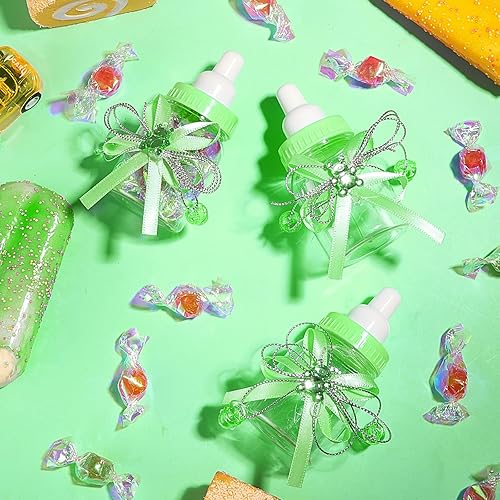 Miniatura 40 de Nuenen 48 botellas de leche para baby shower con cinta, botellas de plástico de oso para dulces, regalos de baby shower, revelación de género, Rosado