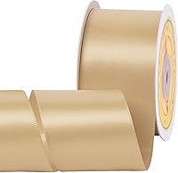 Vista 48 de Cinta de satén plateada de doble cara de 1-1/2 pulgadas x 50 yardas, cinta plateada de poliéster para envolver regalos, muy adecuada para bodas