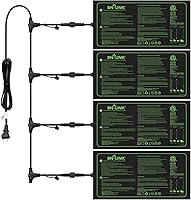 BN-LINK 4-Pack 10x20.75" Daisy Chainable Waterproof Seedling Heat Mats - 70-85°F for Fast Seed Germination, Indoor Gardening, ETL Listed
