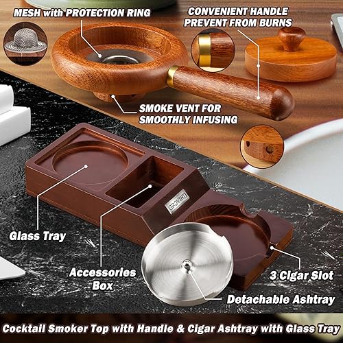 Miniatura 4 de Kit de ahumador de cóctel con antorcha, kit de ahumador de whisky, kit de ahumador a la antigua, regalos de bourbon para hombres para el día del