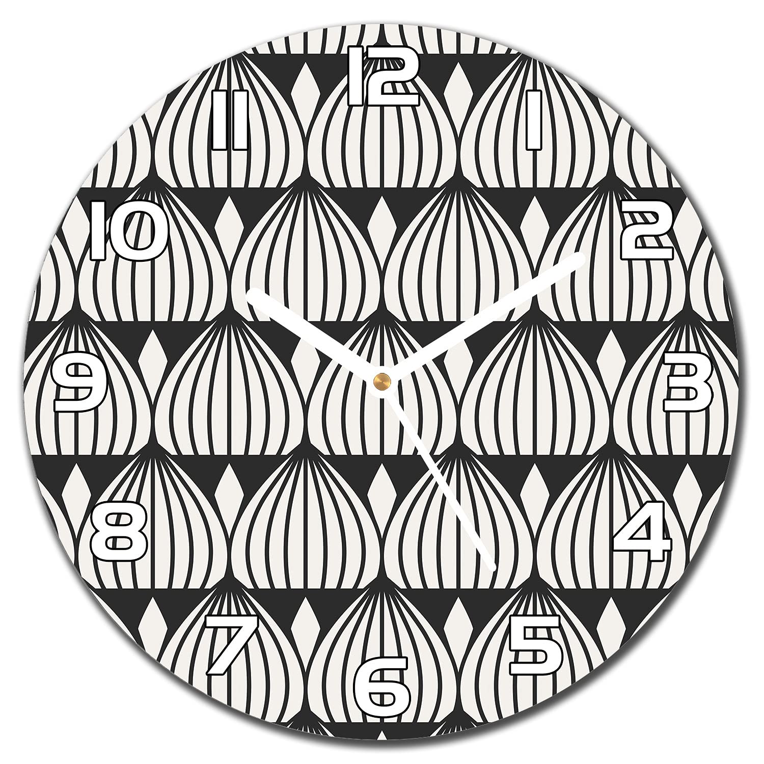 Horloge en verre moderne 30 cm avec aiguilles blanches haut de gamme