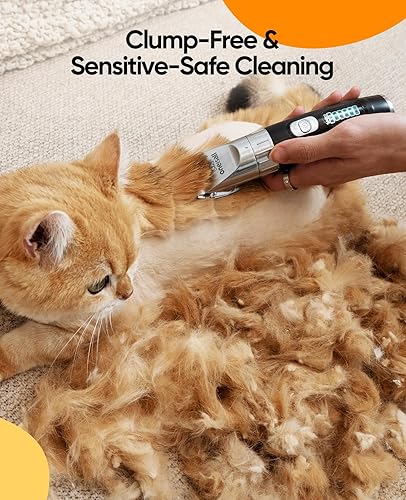 Miniatura 4 de oneisall Cortadora de pelo de gato, cortadora silenciosa para cabello mate, kit de aseo inalámbrico para gatos con peine, afeitadoras de gato de 3