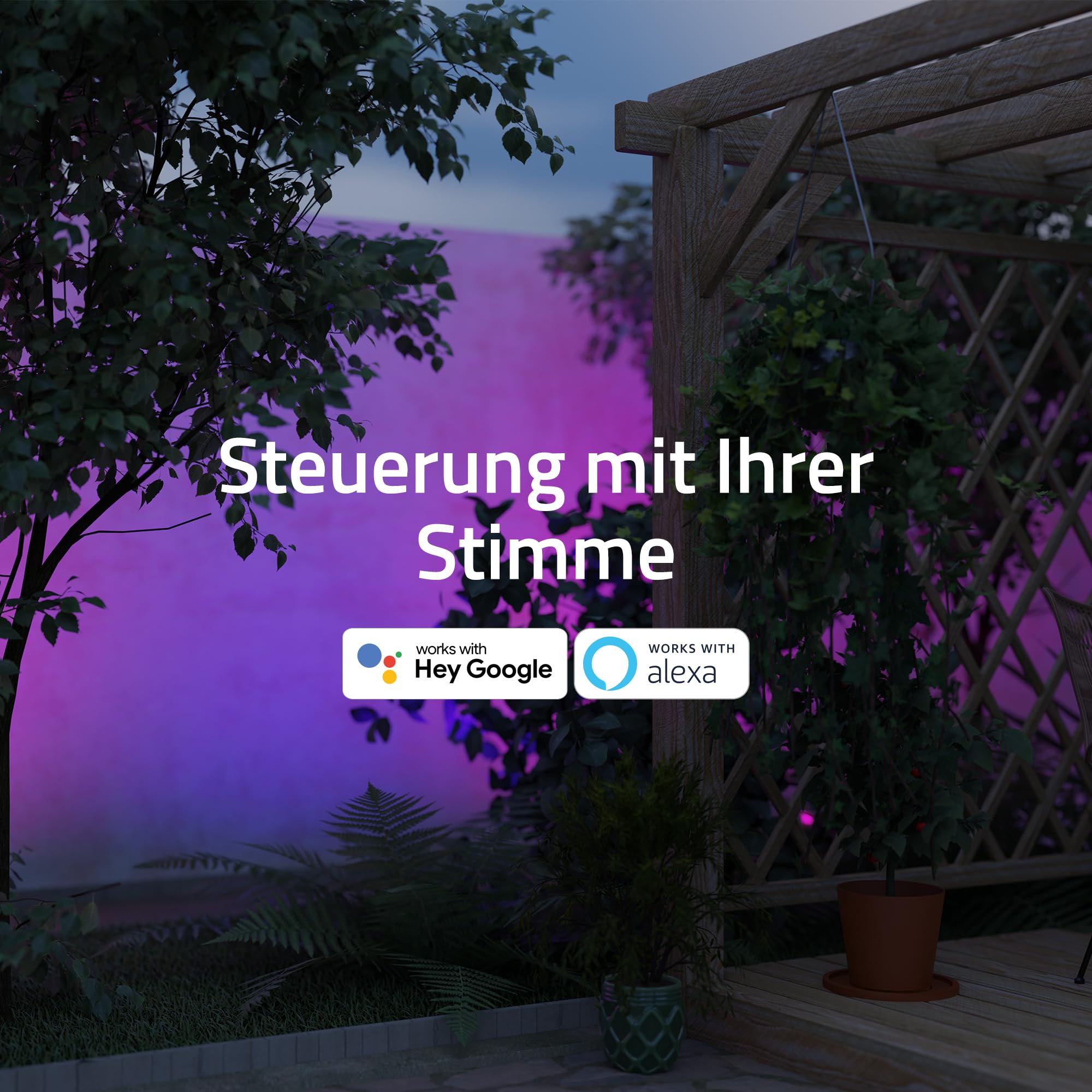 Hombli Gartenspots, RGB, CCT, für Außenbereich, 16 Mio. Farben, 3 Stück | Gartenstrahler, App-Steuerung, kompatibel mit Alexa, Google, Siri, Zeitschaltuhr, niederländische Marke für dein Smart Home