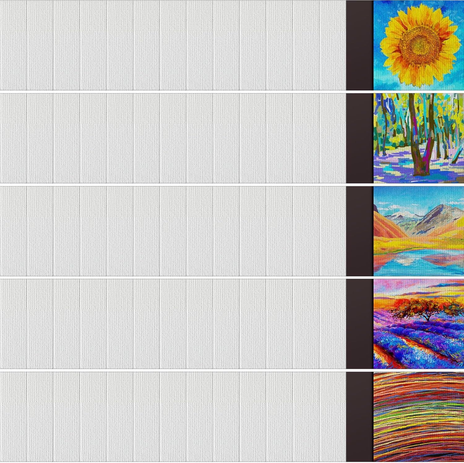 Engrowtic 75 Pcs Mini Magnetic Canvas Panel 3 x 3 Inch Square Small Canvas Boards with Magnet Back for Painting Fridge Art Paints Crafts DIY