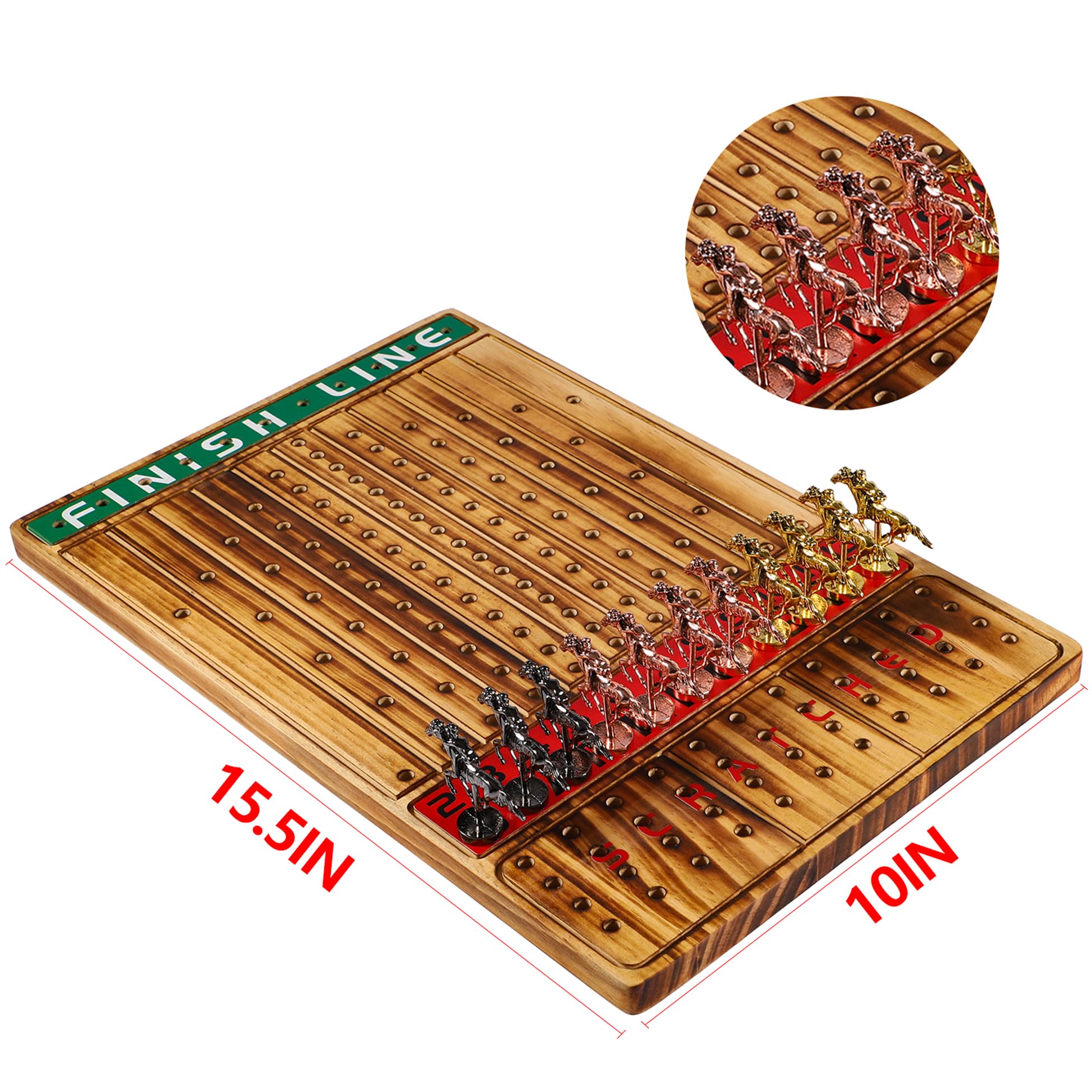 Dreamplay Gifts Horse Racing Game,Luxury Horse Racing Board Game,with 11 Luxury Metal Horses - Image 4