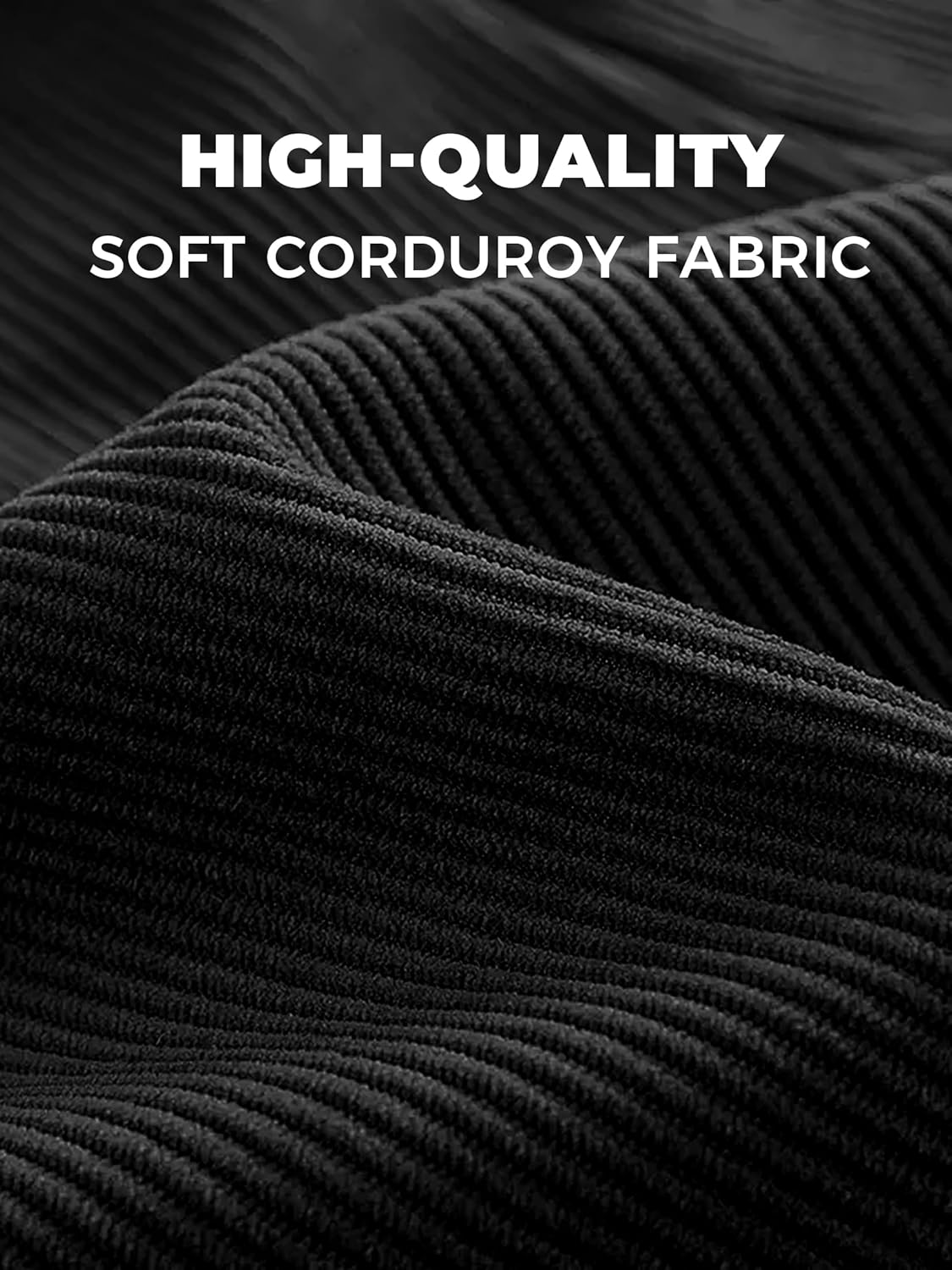 Mens Casual Corduroy Pants Lightweight Elastic Waist Drawstring Pants Straight Baggy Pants with Pockets - Image 6