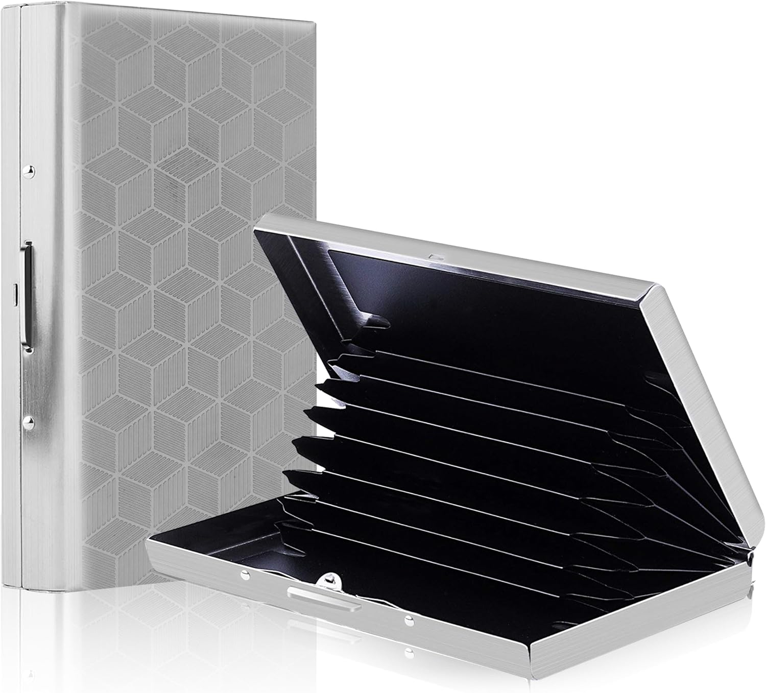 Storite 8 Slots RFID Metal Card Holder Wallet, Silver
