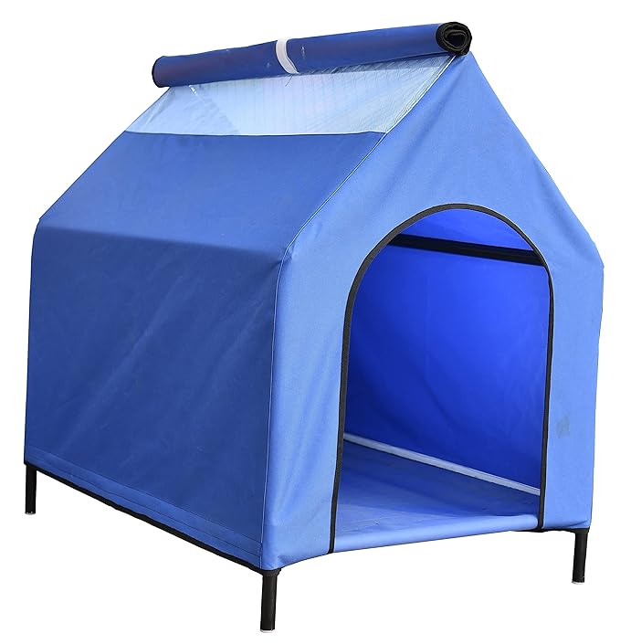 Homecute Elevated Portable Pet House (Blue) Amazon.in Pet Supplies
