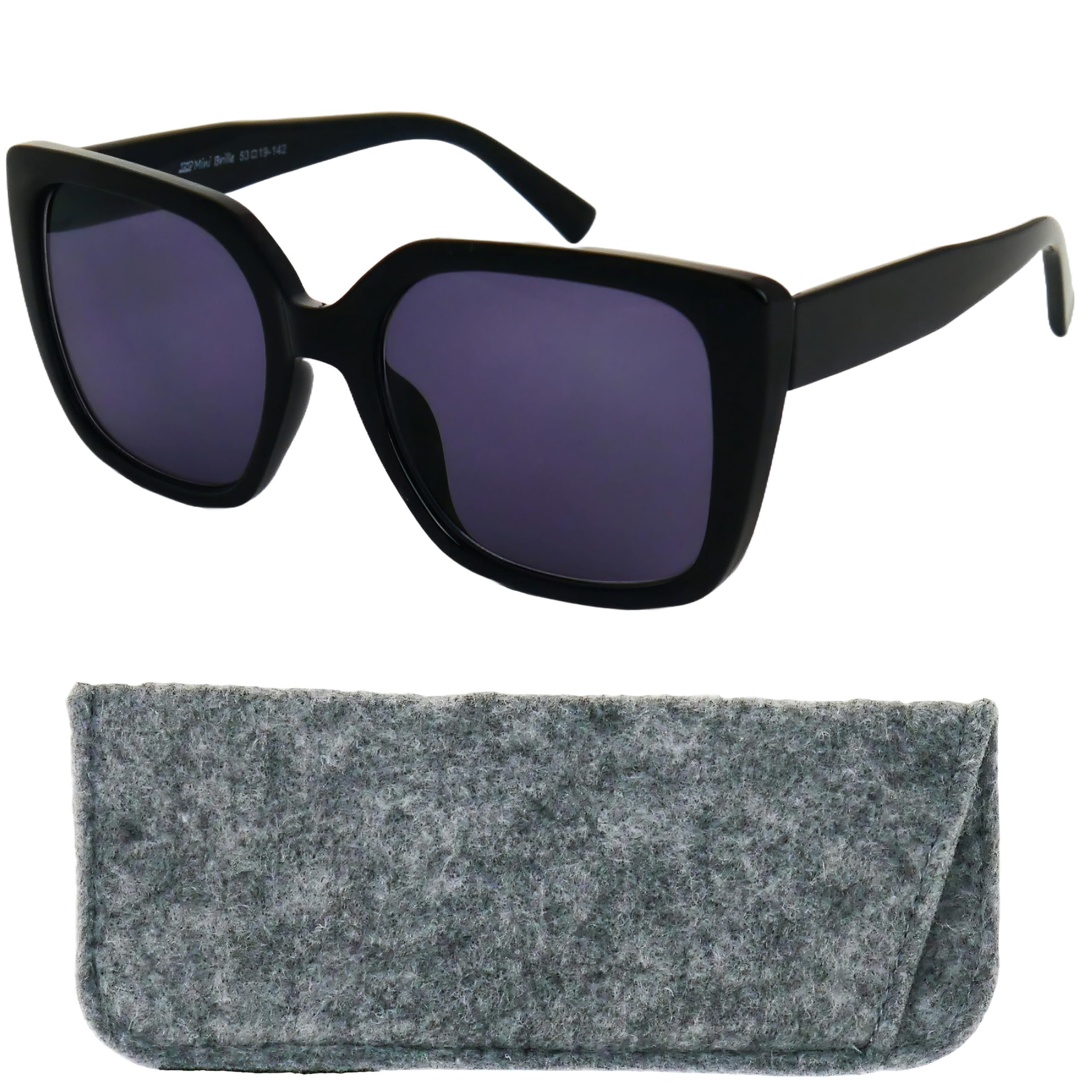 Mini Brille Gafas de Sol de Lectura Mujer Grandes XL Rectangulares, Estilo Mariposa Montura Gruesa o Lentes Hexagonales Oversize, Estuche incluye, el Plástico, Modernas Gafas de Sol Graduadas Mujer