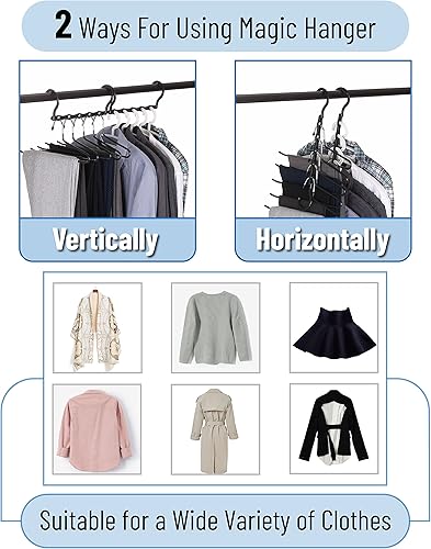 Miniatura 11 de Mr. Pen - Perchas de ahorro de espacio para ropa, 24 piezas, color blanco, perchas de plástico para ropa que ahorran espacio, 5 ranuras, ganchos