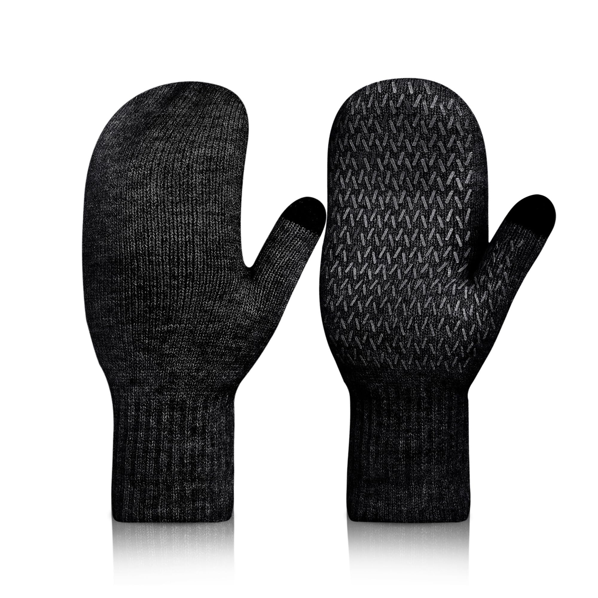 Rahhint Guanti invernali in lana di alpaca per donne e uomini a doppio strato fodera in pile guanti invernali touch screen antivento guanti caldi regali