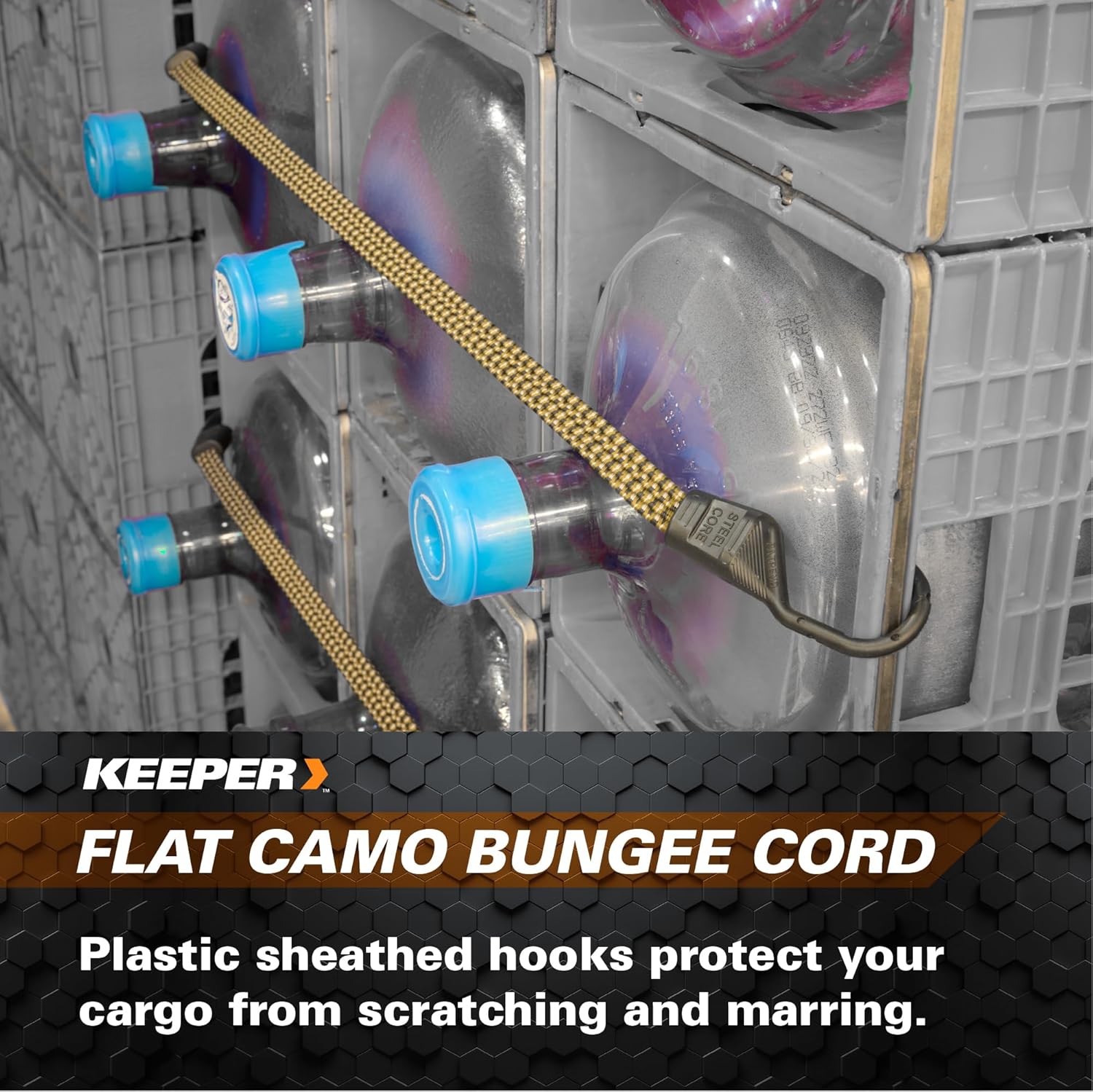 Keeper - 32” Flat Camo Bungee Cord - UV and Weather-Resistant