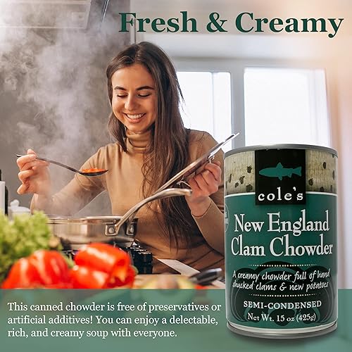Miniatura 7 de COLES FRESH NEW ENGLAND CLAM CHOWDER - Sopa fresca, sin gluten, sopa fresca con papas y almejas nuevas