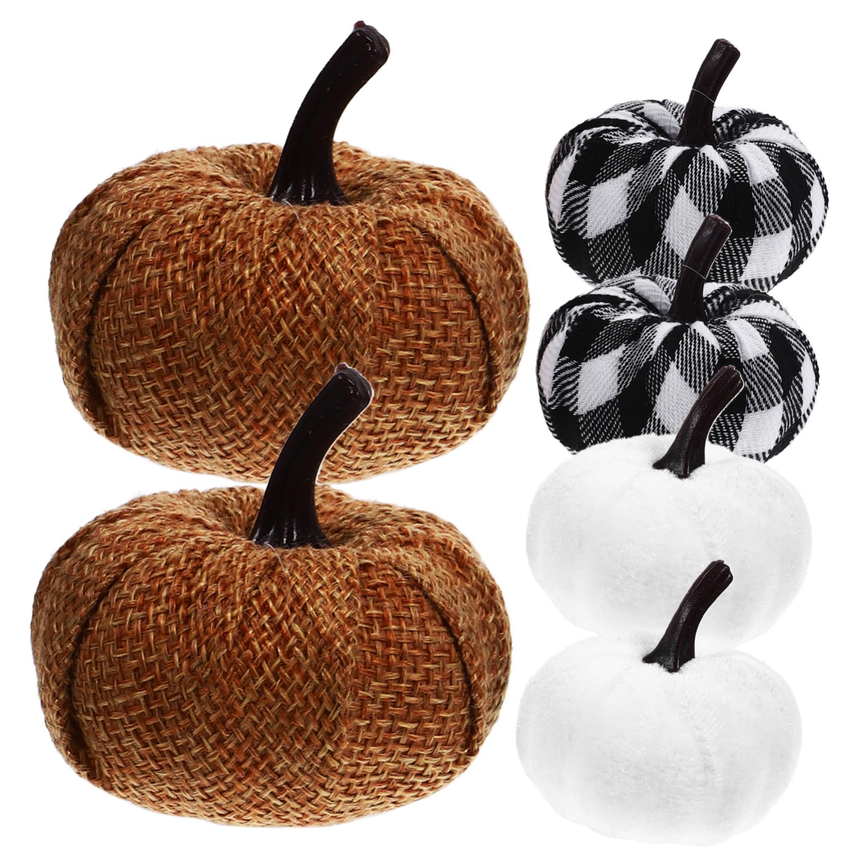 PartyKindom 5 Set Decorazione Di Zucca in Tessuto Simulato Crea Zucche Finte Lanterna Di Zucca Di Halloween Zucche in Tessuto Espanso Decorazioni Per La Tavola Di Halloween Stoffa 6 Pezzi*5