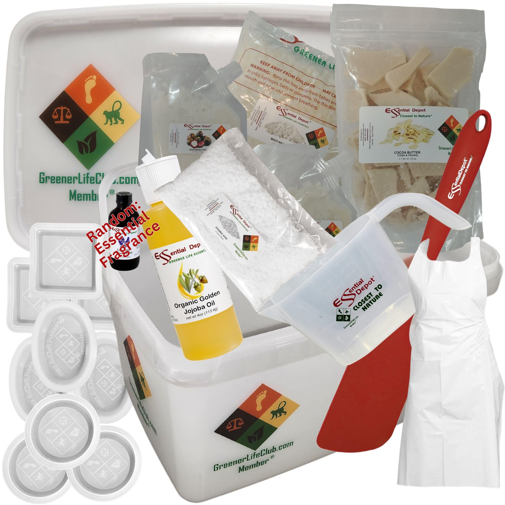 Essential Depot Lotion Bar Making Kit (Deconstructed) - JOJOBA - only a Heat Source Required to Make 9 Lotion Bars from Scratch - Natural Ingredients Without Chemicals or additives