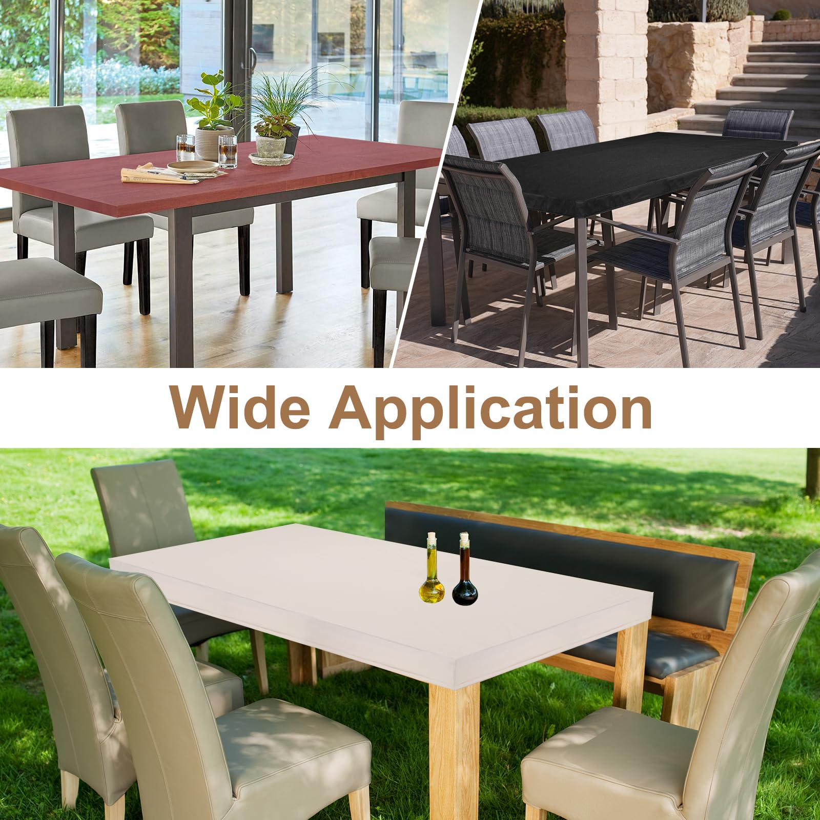 Mantel rectangular de poliuretano impermeable con borde elástico ajustable para uso en interiores y exteriores, se adapta a 32 x 55 pulgadas, perfecto para restaurantes y fiestas