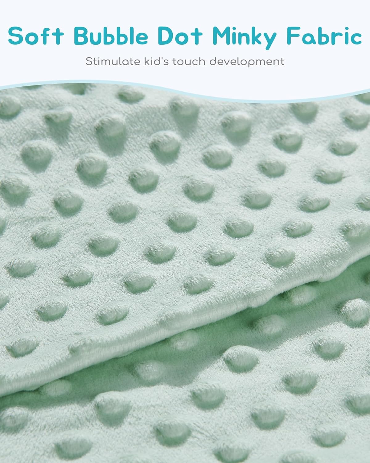 Kids Couch, 2-in-1 Soft Bubble Dot Minky Fold-Out Couch, Convertible Sofa to Lounger for 1-3 Years Old, Kid Furniture for Playroom, Green