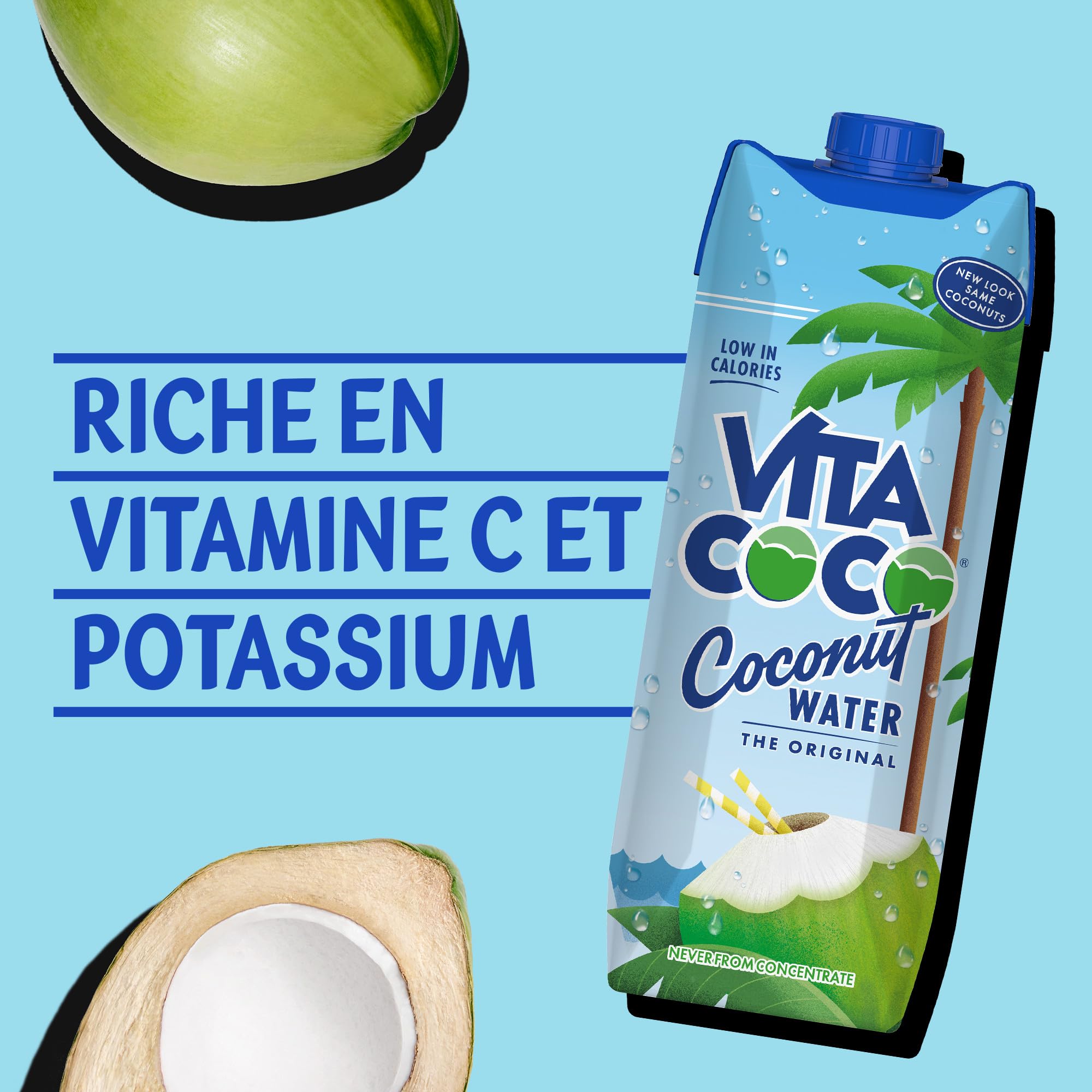 Vita Coco - Eau De Coco Pur (1L x 6) - Naturellement Hydratante - Remplie D'électrolytes - Sans Gluten - Plein De Vitamine C Et De Potassium